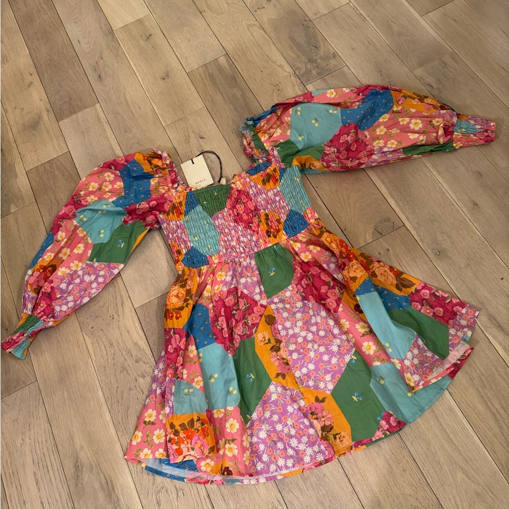 Spell Multicolor Floral Smocked Dress